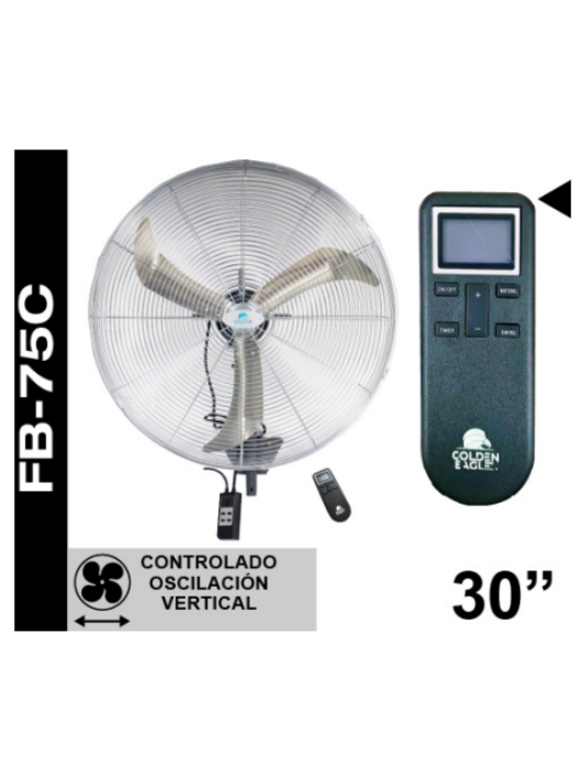 <p style="font-size: 20px;">VENTILADOR 30' INDUSTRIAL DE MURO CON CONTROL FB-75C</p>
