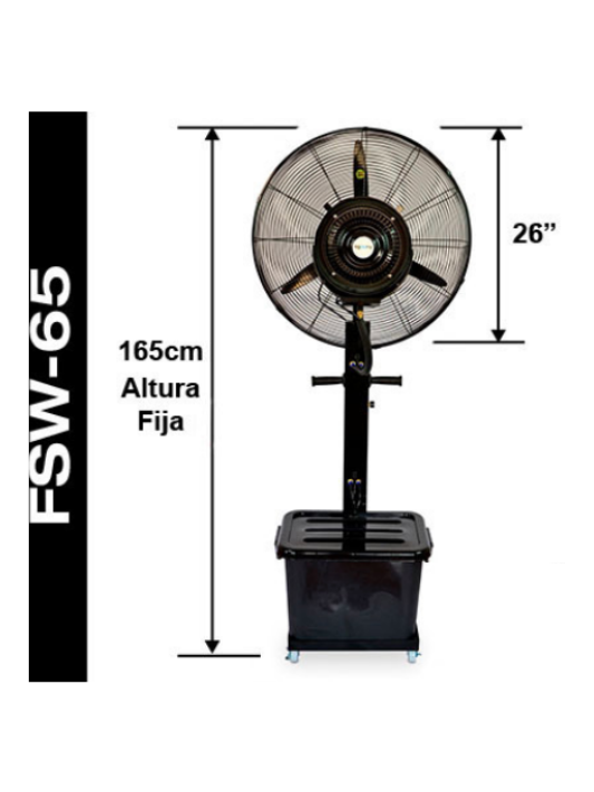 <p style="font-size: 20px;">VENTILADOR 26' PEDESTAL CON NEBULIZADOR FSW-65</p>